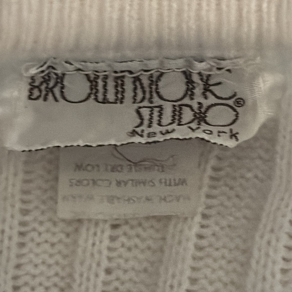 VINTAGE Brownstone Studio Red White Blue Preppy Cardigan Cable Knit Sweater Sz M - Picture 5 of 7